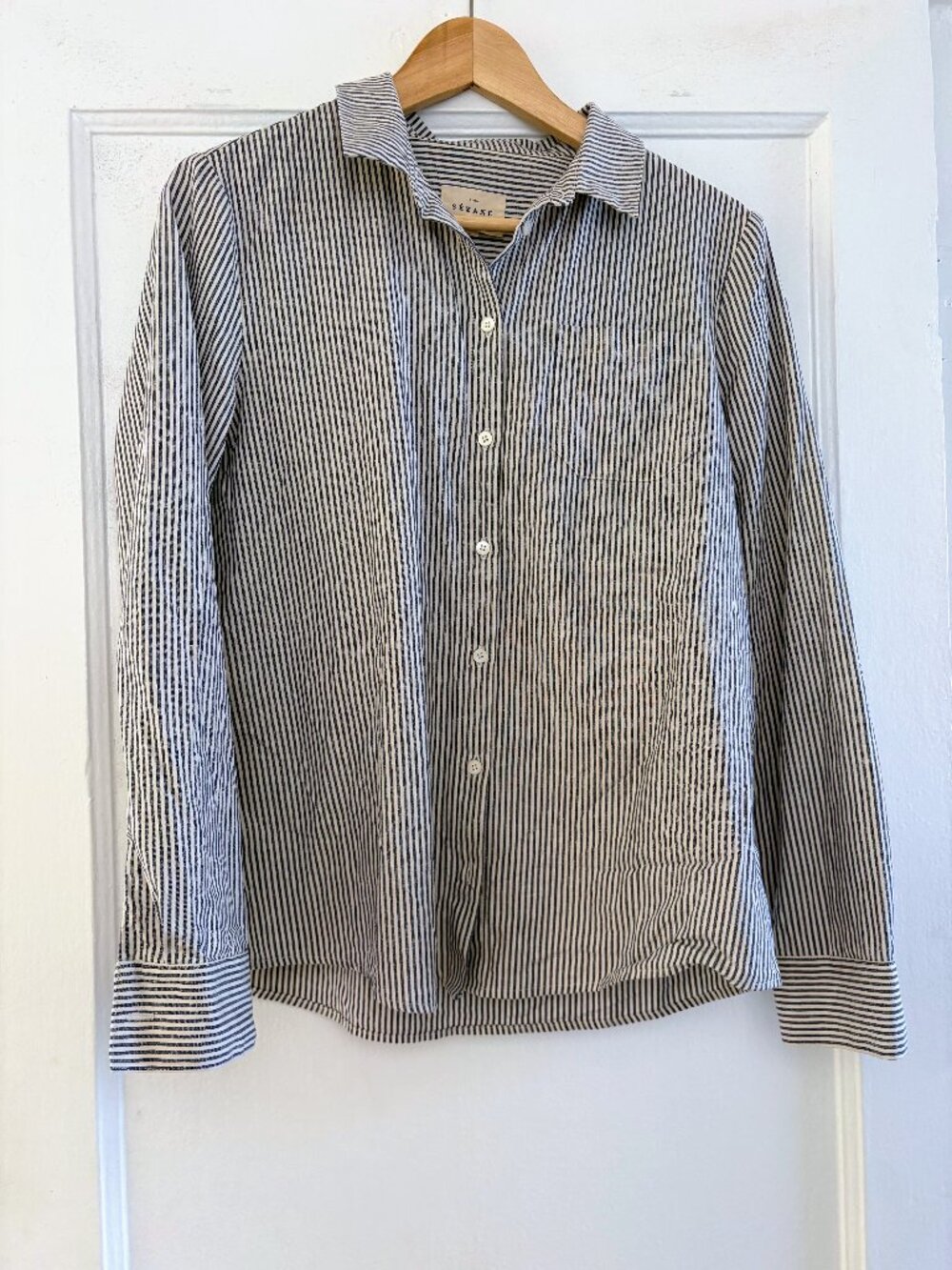 Sezane striped button down shirt